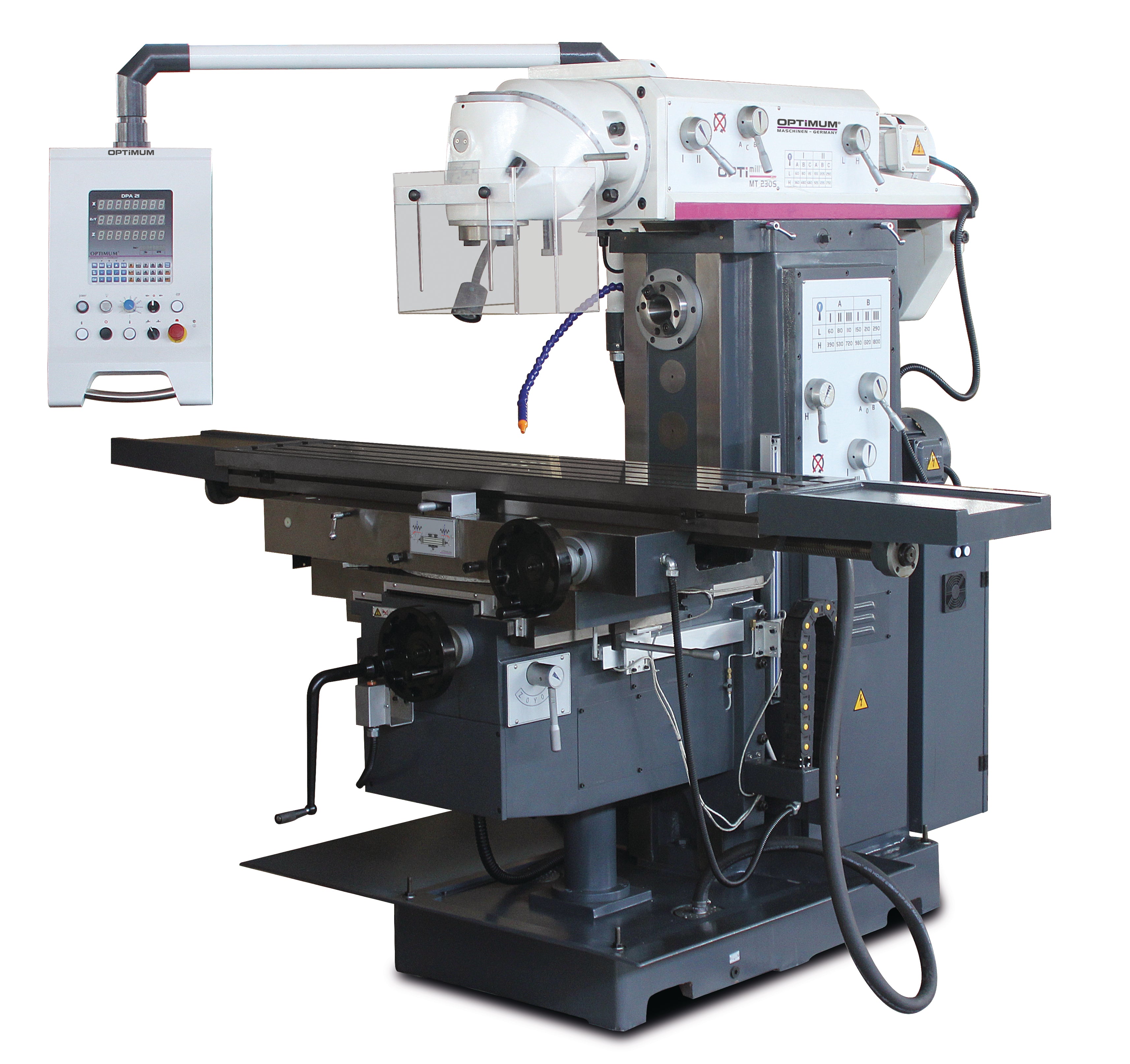 Optimum Marógép OPTImill MT 230S  (1650x360mm, 5,5kW/400V, ISO50) DPA 21