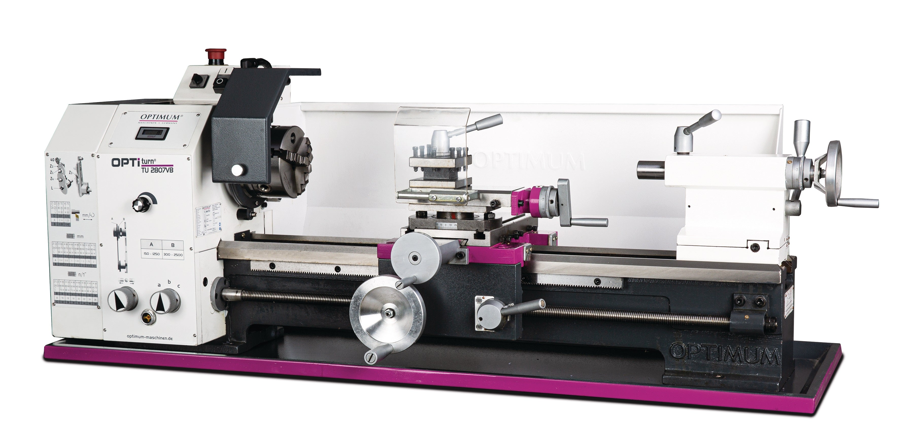 Optimum OPTIturn 2807VB esztergagép fokozatmentes fordulatszámállítással (D280x700mm, 1,1kW/230V)